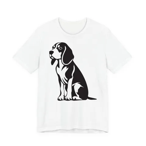 Beagle Portrait sitting two-tone, breed swap stand-in Jersey Tee