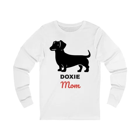 Dachshund Mom on Unisex Jersey Long Sleeve Tee