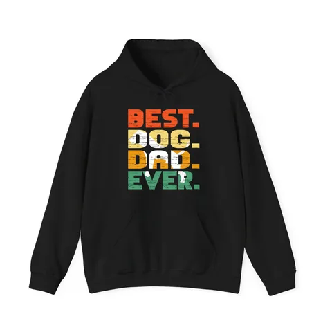 Best Dog Dad Ever Retro Stripe Hoodie