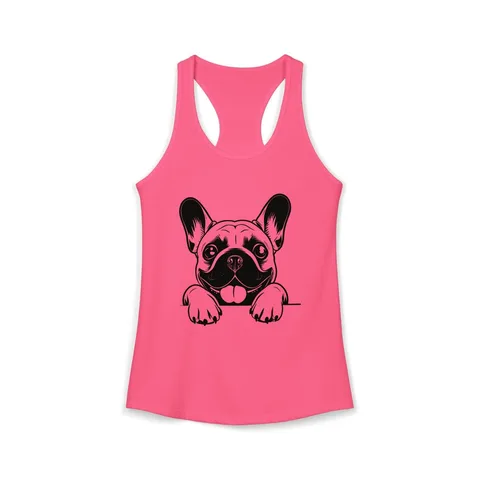 Peeking French Bulldog on Women's Ideal Racerback Tank