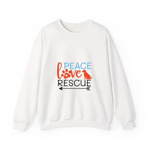 Peace Love Rescue Crewneck Sweatshirt