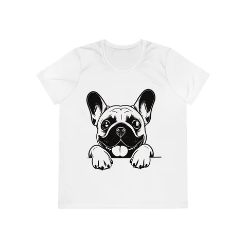Peeking French Bulldog on Ladies Competitor Tee