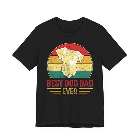 Best Dog Dad Ever Sunset Pup Jersey Tee