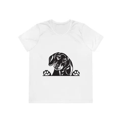 Peeking Dachshund on Ladies Competitor Tee
