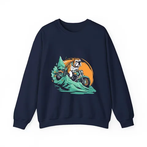 Motorcycle Bulldog Crewneck Sweatshirt