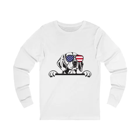 Patriotic Peeking Beagle Long Sleeve Shirt
