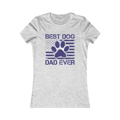 Best Dog Dad Ever Flag Paw on Women's Favorite Tee