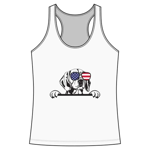 Patriotic Peeking Beagle Performance Tank