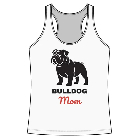 Bulldog Mom on Women's Competitor Racerback Tank