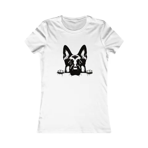 Peeking German Shepherd on Women's Favorite Tee