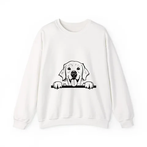 Peeking Golden Retriever on Unisex Heavy Blend™ Crewneck Sweatshirt
