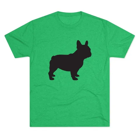 French Bulldog Silhouette profile on Unisex Tri-Blend Crew Tee