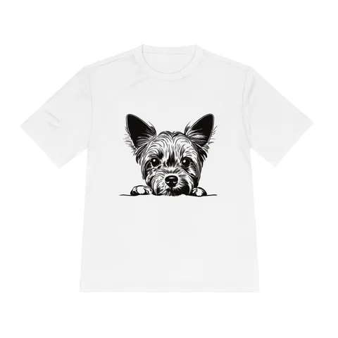 Peeking Yorkie Moisture Wicking Tee by Sport-Tek