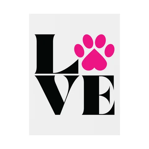 Love With Paw Print Yard Sign