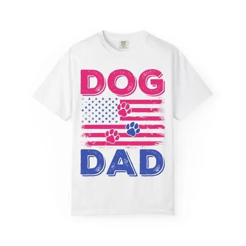 Dog Dad American Flag Comfort Colors Tee