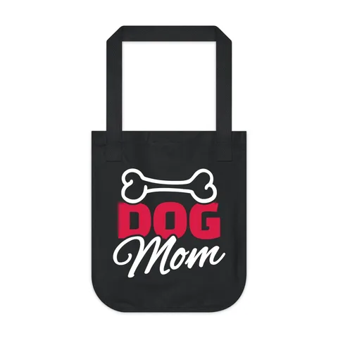 Dog Mom on Organic Canvas Tote Bag
