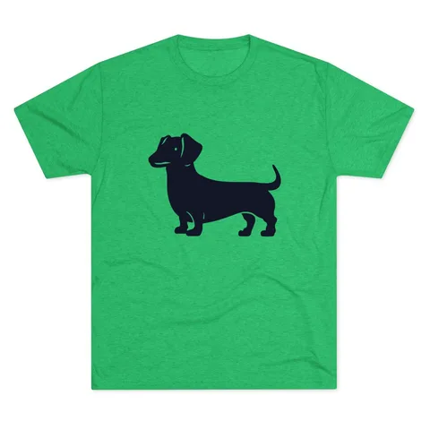 Dachshund Portrait on Unisex Tri-Blend Crew Tee