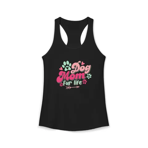Dog Mom Fur Life on Women's Ideal Racerback Tank