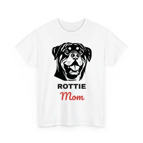 Rottweiler Mom on Unisex Heavy Cotton Tee