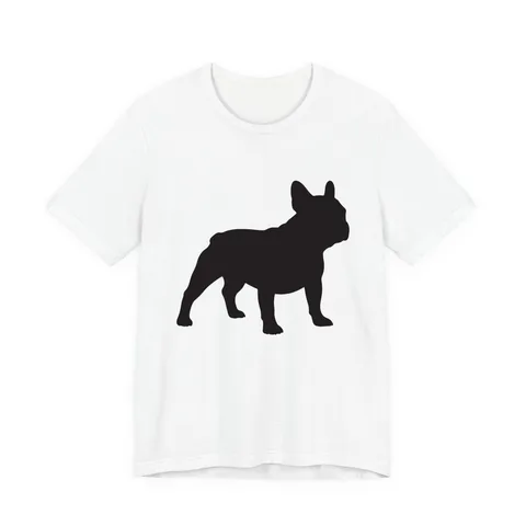 French Bulldog Silhouette standing three-quarter Jersey Tee
