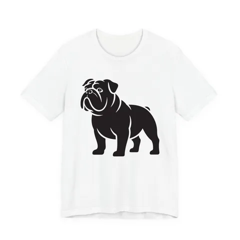 Bulldog Portrait on Unisex Jersey Short Sleeve Tee