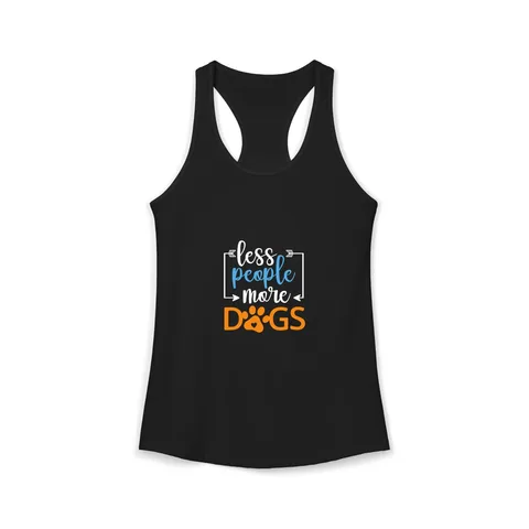 Less People More Dogs on Women's Ideal Racerback Tank