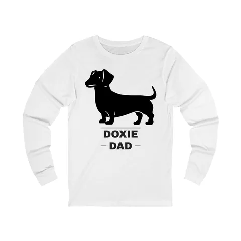 Dachshund Dad on Unisex Jersey Long Sleeve Tee