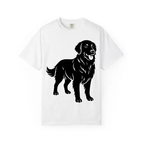 Golden Retriever Silhouette on Unisex Garment-Dyed T-shirt