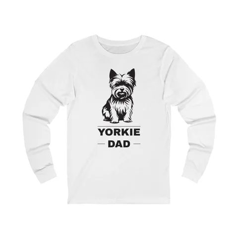 Yorkie Dad on Unisex Jersey Long Sleeve Tee