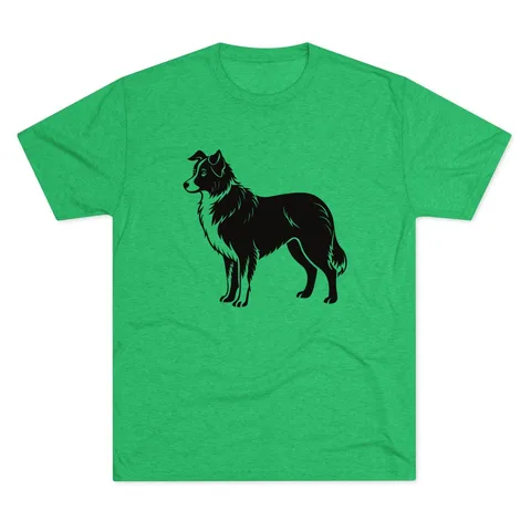 Australian Shepherd Portrait on Unisex Tri-Blend Crew Tee