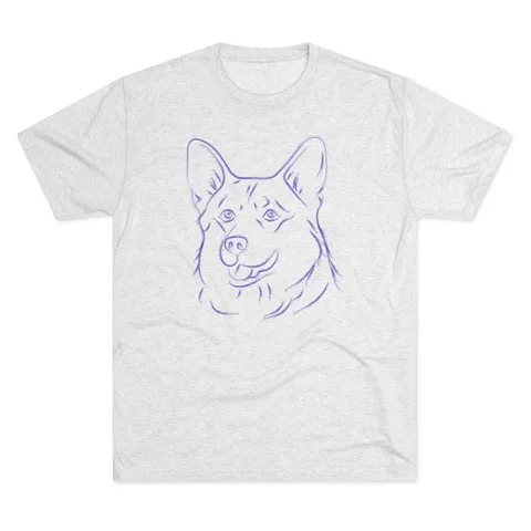 Multi Breed Icon corgi on Unisex Tri-Blend Crew Tee