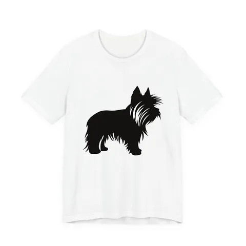 Yorkshire Terrier Silhouette standing, breed swap on Unisex Jersey Short Sleeve Tee