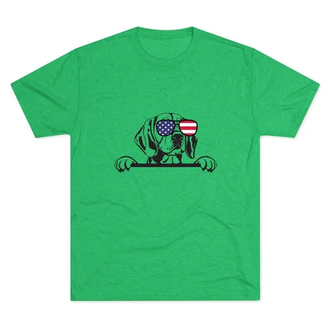 Patriotic Peeking Beagle Tri-Blend Tee