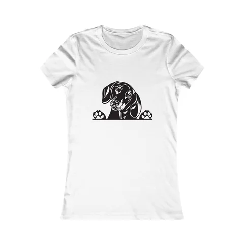 Peeking Dachshund on Women's Favorite Tee