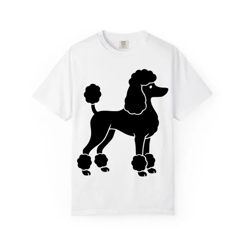 Poodle Silhouette on Unisex Garment-Dyed T-shirt