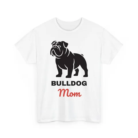 Bulldog Mom on Unisex Heavy Cotton Tee
