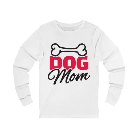 Dog Mom on Unisex Jersey Long Sleeve Tee