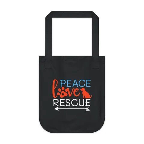 Peace Love Rescue Tote Bag