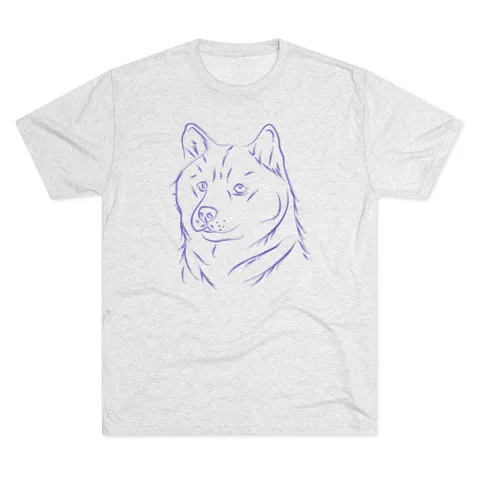 Multi Breed Icon shiba inu on Unisex Tri-Blend Crew Tee