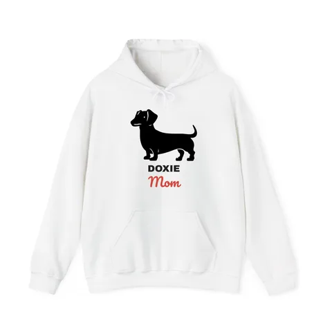 Dachshund Mom on Unisex Heavy Blend™ Hooded Sweatshirt
