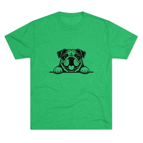 Peeking Bulldog Tri-Blend Tee