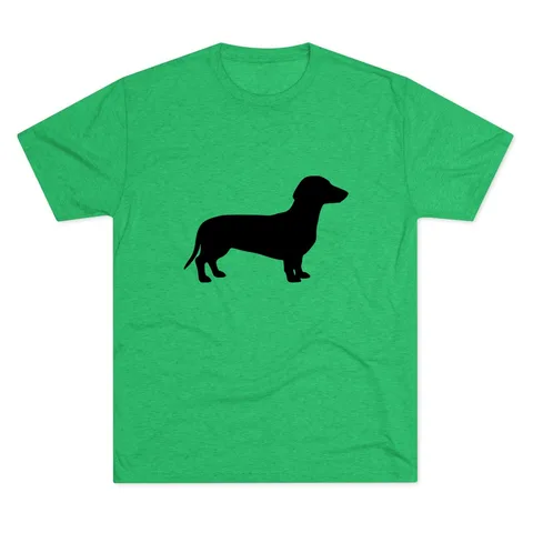Dachshund Silhouette standing, breed swap Tri-Blend Tee