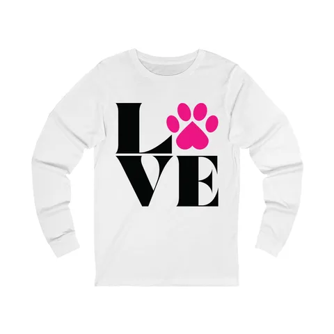 Love With Paw Print Long Sleeve Shirt