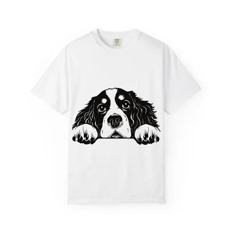 Peeking Cavalier King Charles Spaniel Comfort Colors Tee
