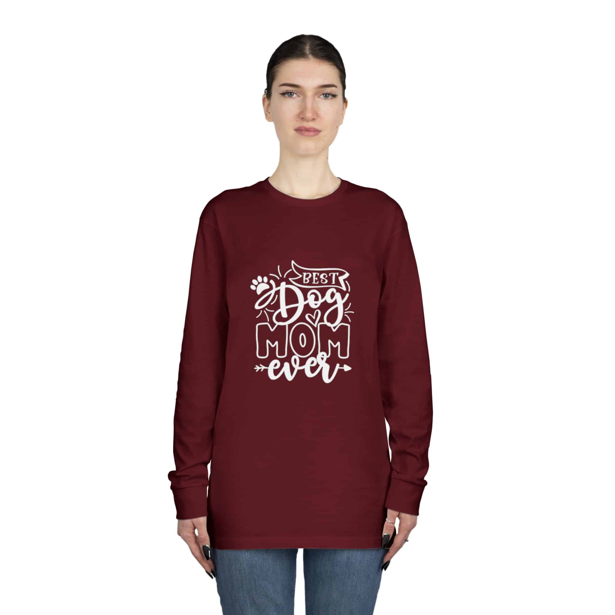 Best Dog Mom Ever Long Sleeve Crewneck Tee Classic Combed Cotton 56 Best Dog Mom Ever Long Sleeve Crewneck Tee Classic Combed Cotton - Image 56