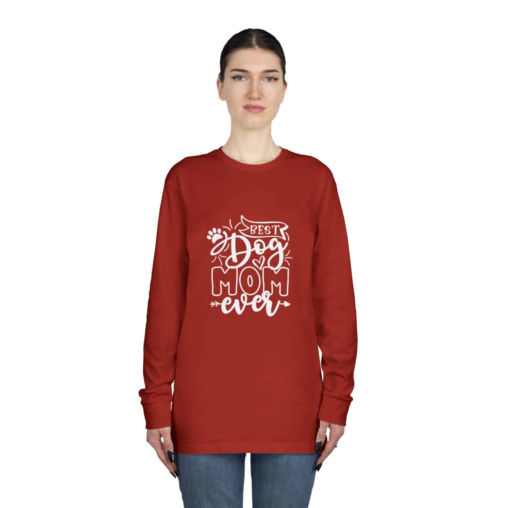 Best Dog Mom Ever Long Sleeve Crewneck Tee Classic Combed Cotton 12 Best Dog Mom Ever Long Sleeve Crewneck Tee Classic Combed Cotton - Image 12