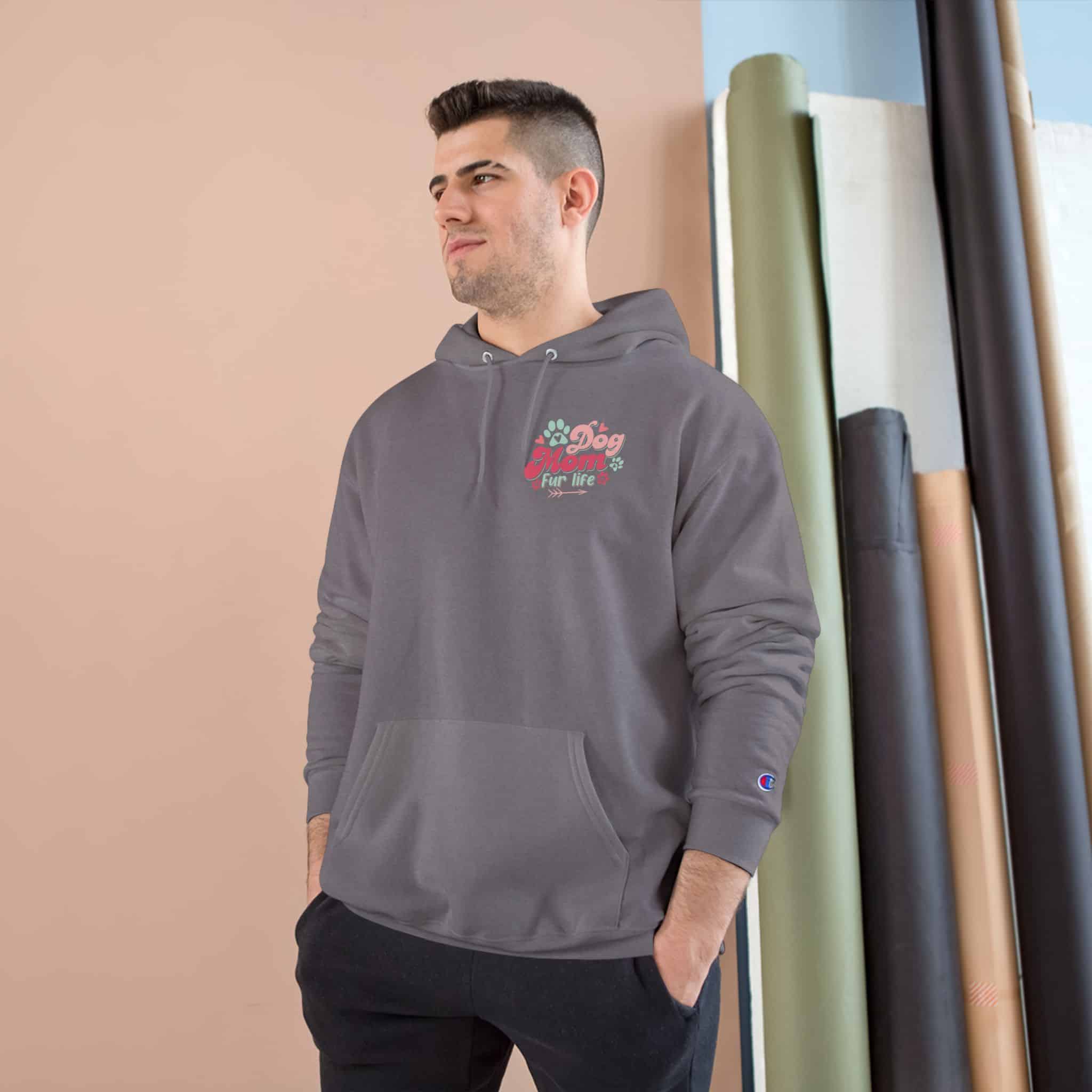 Dog Mom Fur Life Champion Hoodie 4 Dog Mom Fur Life Champion Hoodie - Image 4