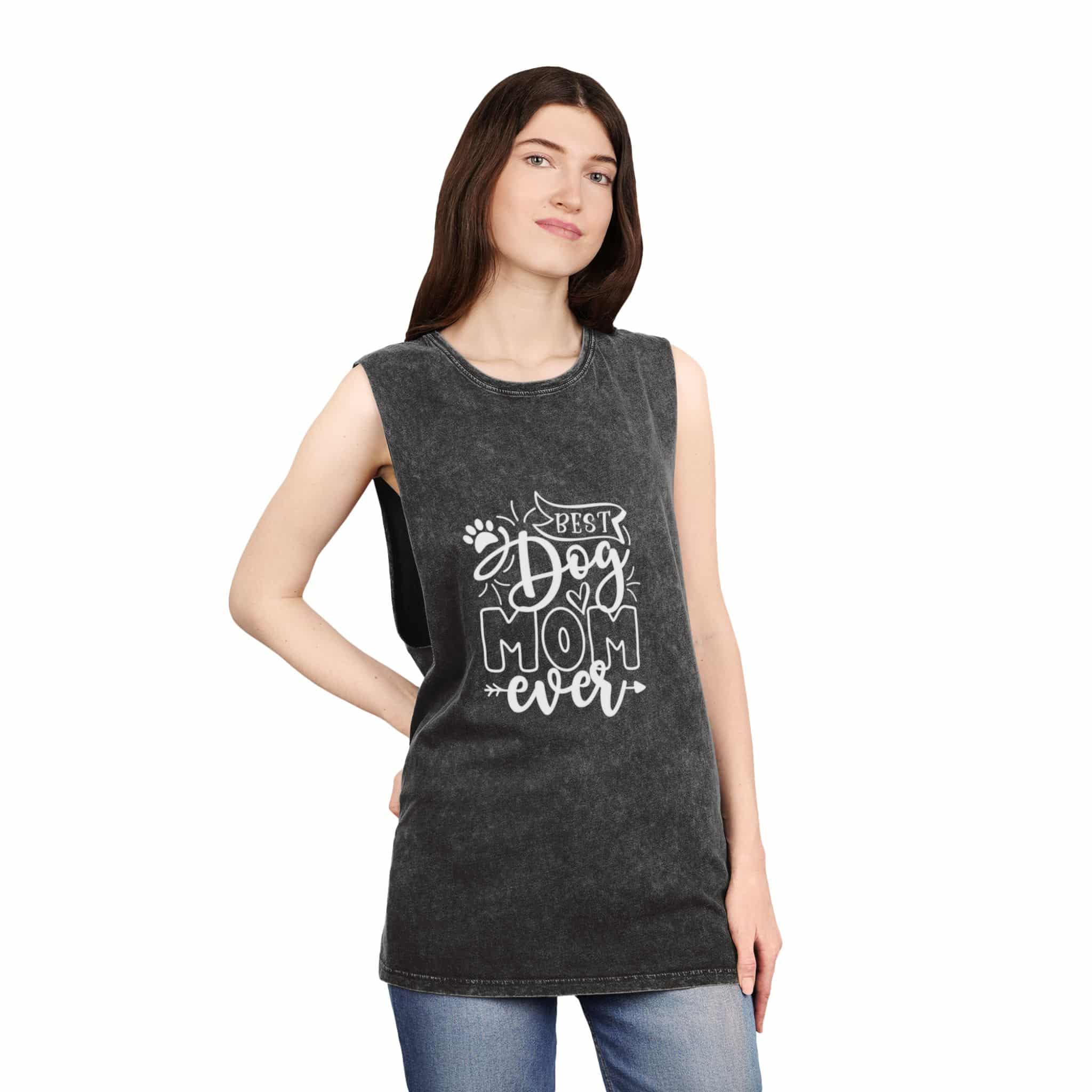 Best Dog Mom Ever Unisex Stonewash Tank Top – For Biceps And Belly Rubs 4 Best Dog Mom Ever Unisex Stonewash Tank Top – For Biceps And Belly Rubs - Image 4