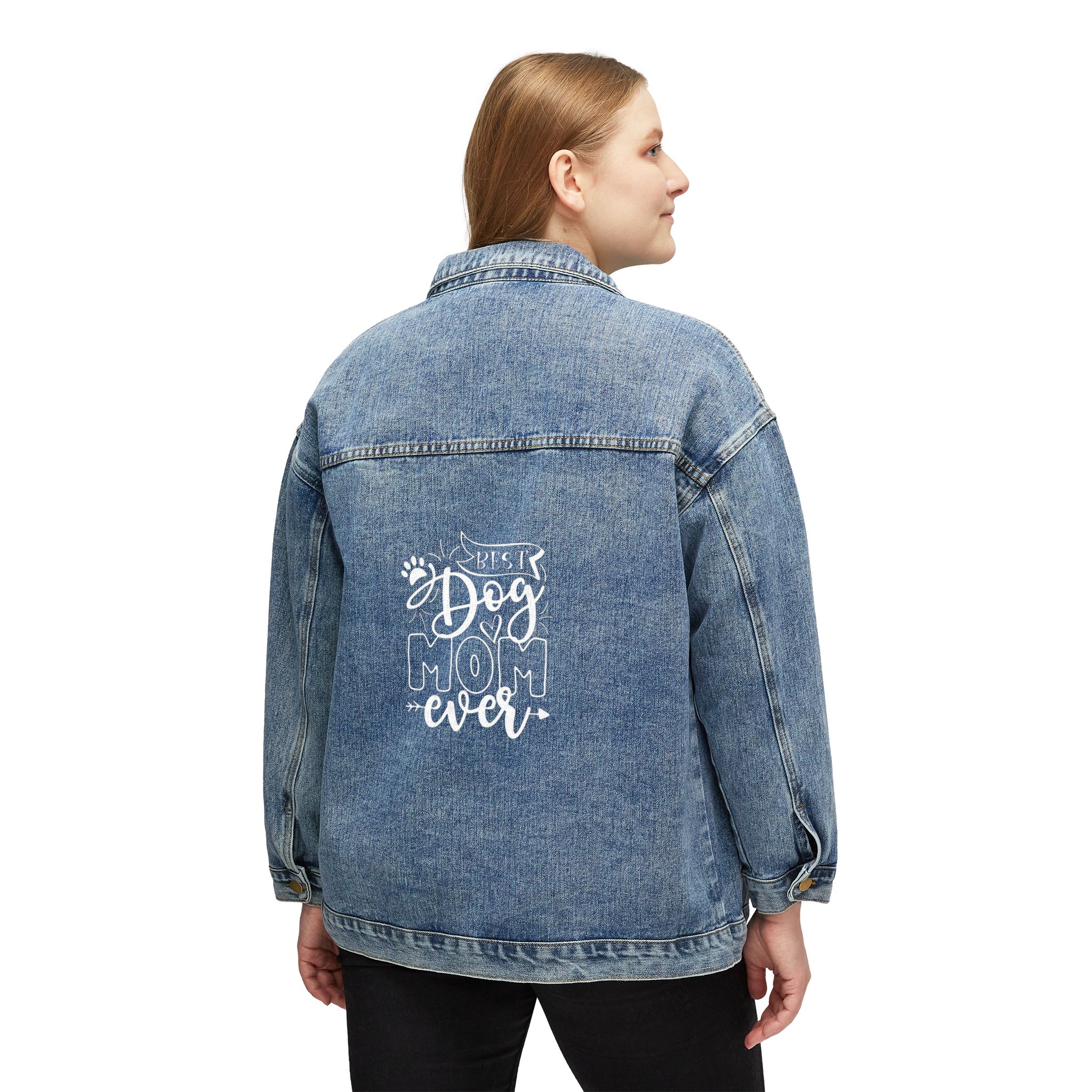 Best Dog Mom Ever Women’s Denim Jacket Oversized Treat-Pocket Legend 4 Best Dog Mom Ever Women’s Denim Jacket Oversized Treat-Pocket Legend - Image 4
