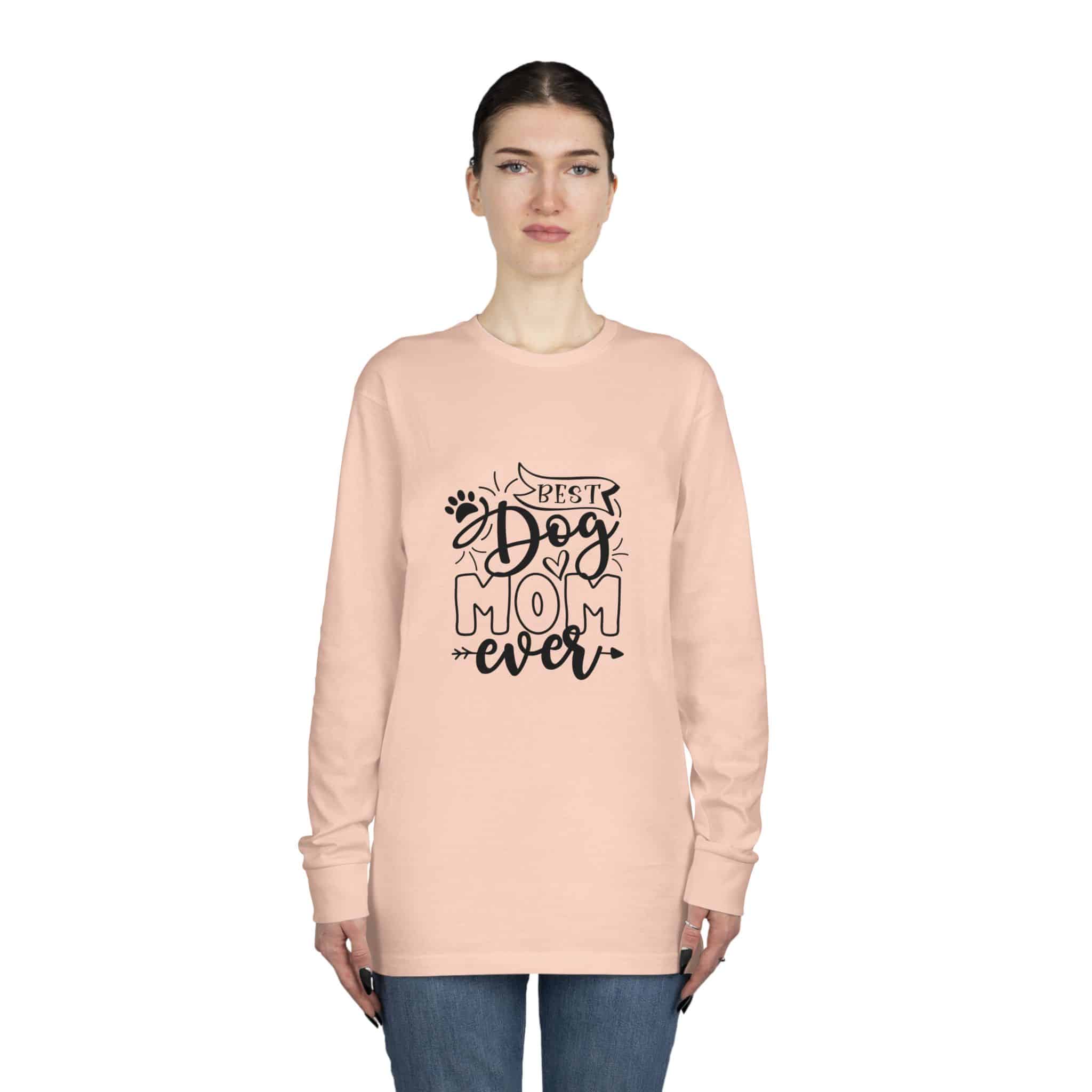 Best Dog Mom Ever Long Sleeve Crewneck Tee Classic Combed Cotton 20 Best Dog Mom Ever Long Sleeve Crewneck Tee Classic Combed Cotton - Image 20